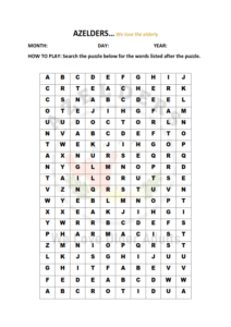 Azelders Workbook - Can you find the words?